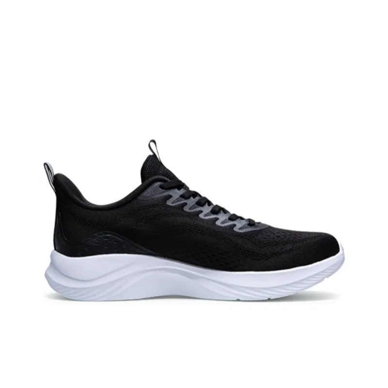 QIAODAN Shock Absorbers Rebound Low Top Running Shoes Men's Black White-1