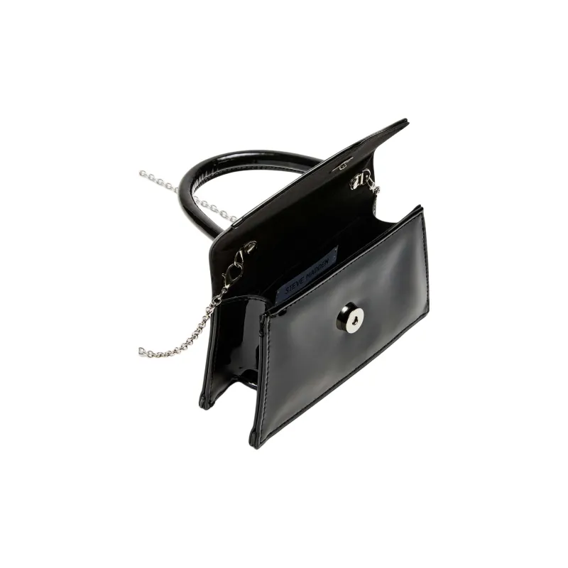 STEVE MADDEN Synthetic Material Patent Leather Shoulder Bag Crossbody Bag Handbag Mini Women's Black-4