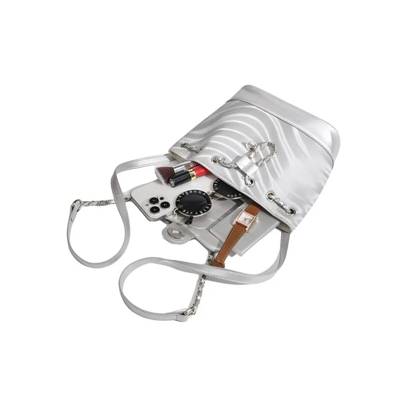 TTaG．baG PU Backpack Women's Silver-7