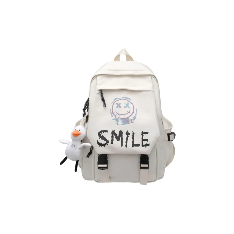 Techson Nylon Backpack Regular Unisex Black/White-8