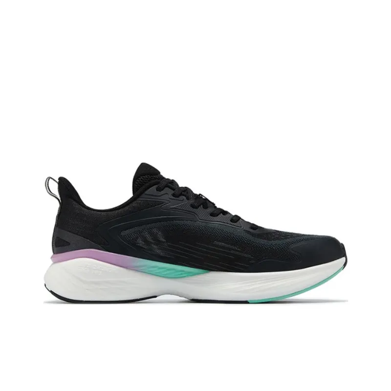 QIAODAN Anti-Slip Wear-Resistant Low-Top Casual Running Shoes Men's Black Green-1