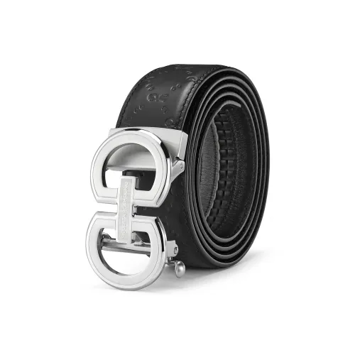 ROBERTA DI CAMERINO Cow Leather Belts Men's Gunmetal Width 3.7CM, Free Greeting Card Writing And Photo Printing