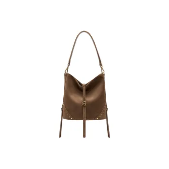 Staccato Split Cow Leather Shoulder Bag Medium Size Women's Dune Light Brown/Chicory Coffee