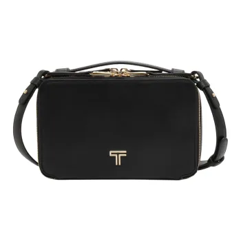 TUMI Voyageur Leather Handbag, Shoulder Bag, Crossbody Bag Women's Black & Light Gold