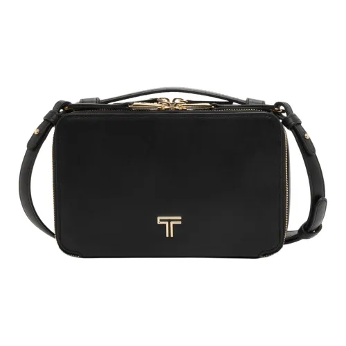 TUMI Voyageur Leather Handbag Shoulder Bag Crossbody Bag Women's Black/Soft Gold
