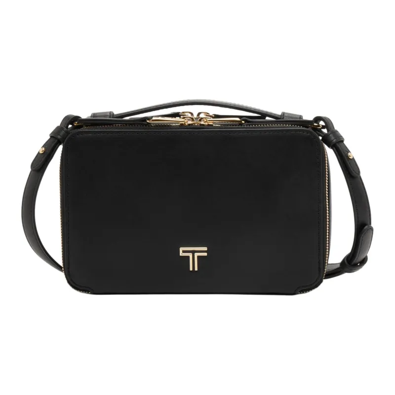 TUMI Voyageur Leather Handbag, Shoulder Bag, Crossbody Bag Women's Black & Light Gold-0