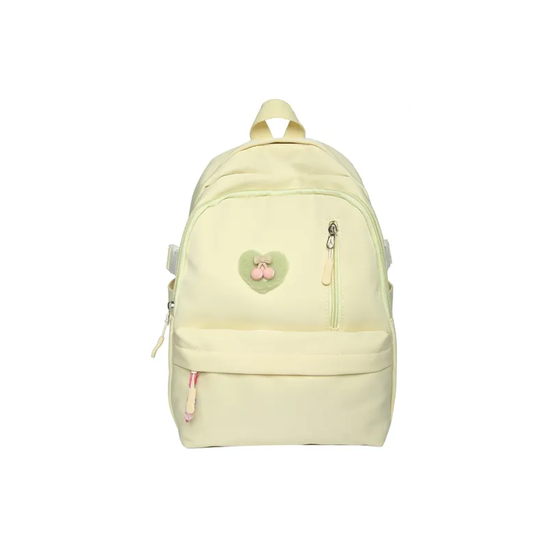 Cwatcun Nylon Backpack Women's Ecru/Black/Pink/Light Yellow/Light Green-14