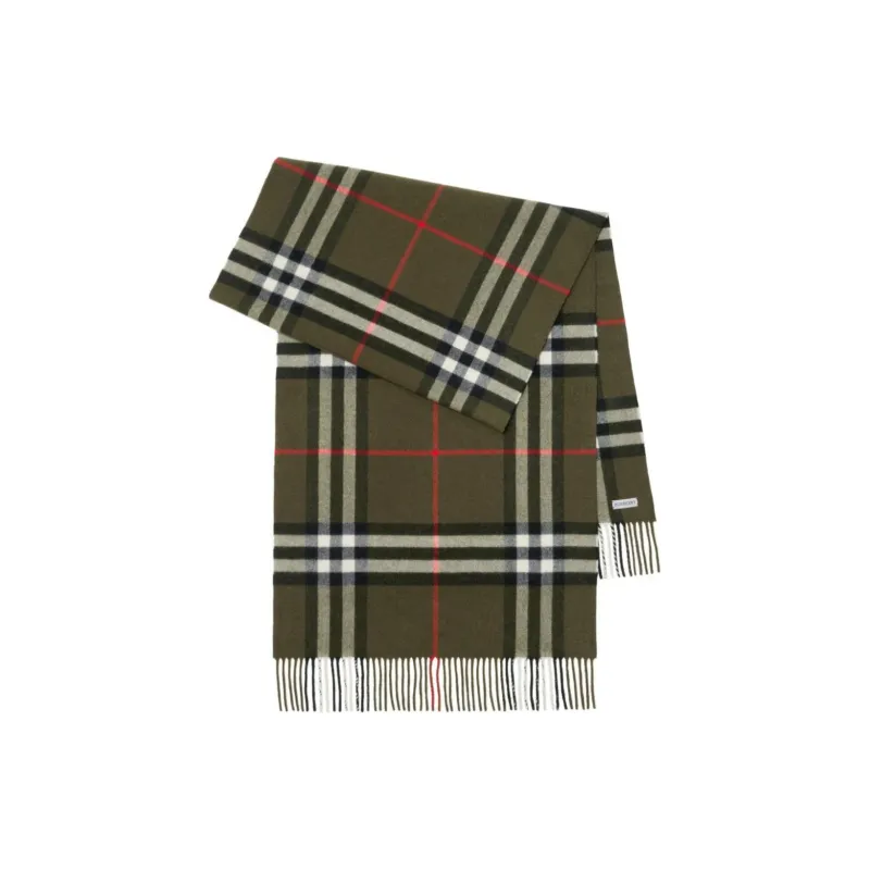 Burberry Check-print Fringed Cashmere Scarf-1