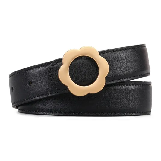 CARLE KELLEN Black, With Denim Leather Belts Women's Width 2.3CM-1