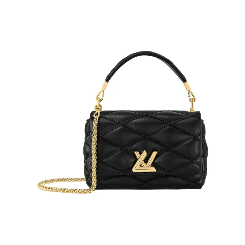 LOUIS VUITTON Lambskin Shoulder Bag, Crossbody Bag, Handbag Trumpets Women's Black-0