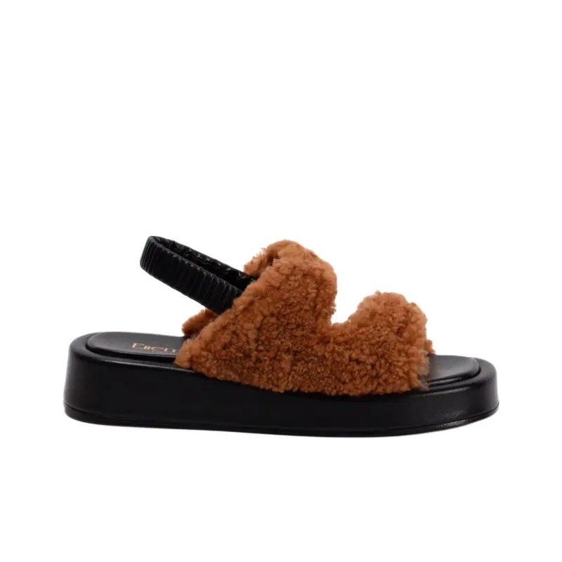 Elleme Gemini One Strap Sandals 3.5cm Women's Brown-1