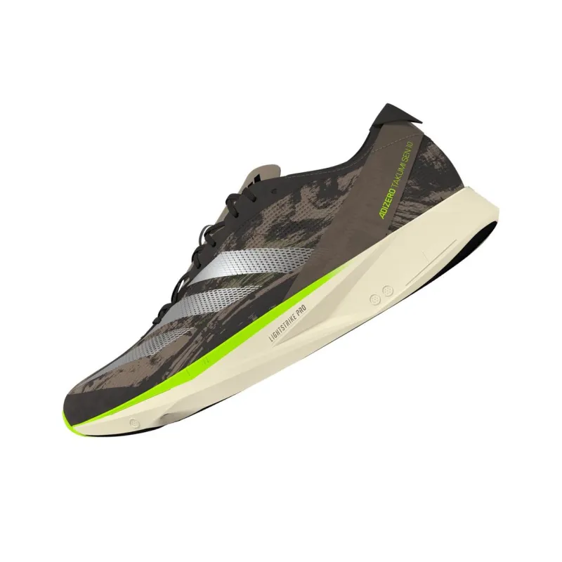Adidas Adizero Takumi Sen 10 Anti Slip Wear Resistant Low Top Running Shoes Men's Brown Silver-2