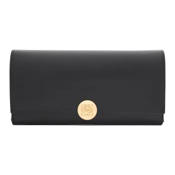 LOEWE Shiny Nappa Calfskin Wallet Unisex Black