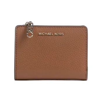 MICHAEL KORS Grain Cow Leather Wallet Women's Brown