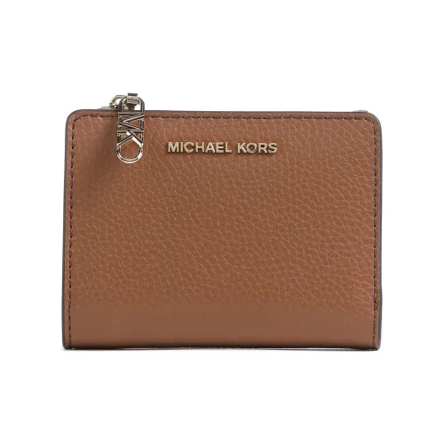 MICHAEL KORS Grain Cow Leather Wallet Women's Brown