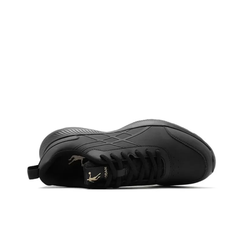 QIAODAN Anti Slip Wear Resistant Low Top Casual Running Shoes Men's Black Gold-4