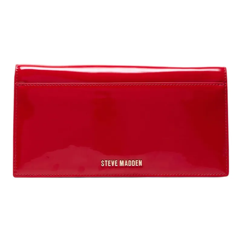 STEVE MADDEN Patent Leather One Shoulder Crossbody Clutches Women's Red-3