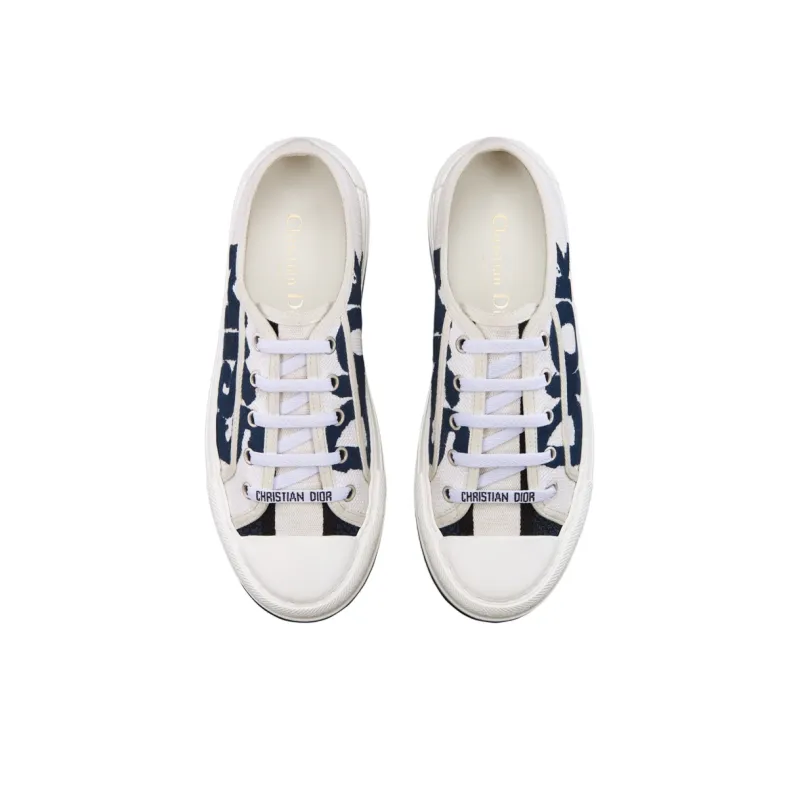 DIOR Walk'n'Dior Platform Shoes Low-Top Skateboard Shoes 3.5cm Women's White-3