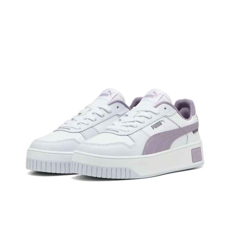 PUMA Carina Street Anti Slip Wear Resistant Low Top Skateboard Shoes Women's White Purple-2