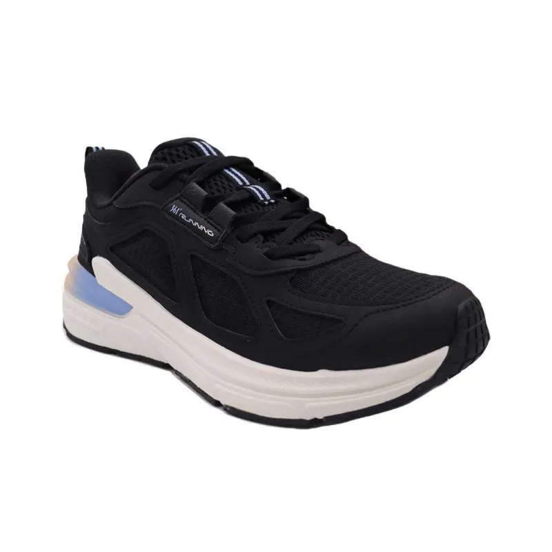 361° Abrasion Resistant Low Top Casual Running Shoes Women's Black Blue-2