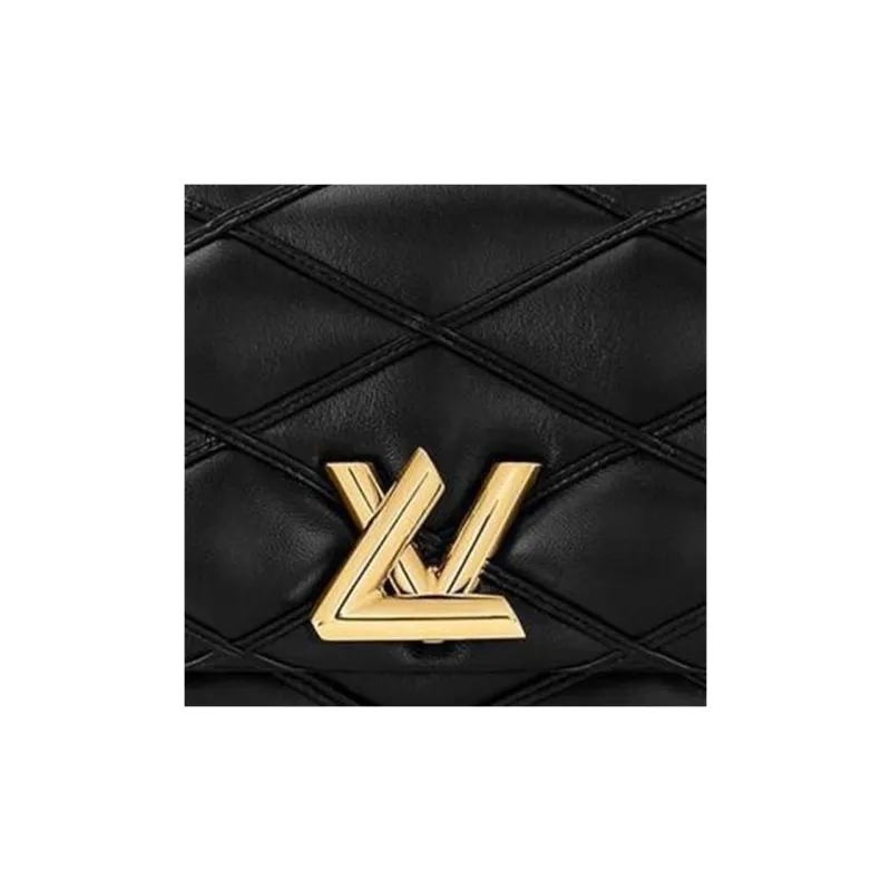LOUIS VUITTON Lambskin Shoulder Bag, Crossbody Bag, Handbag Trumpets Women's Black-3