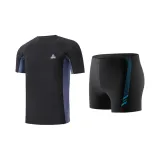 Black Blue Two-Piece Set (Swimsuit+Swimming Shorts)