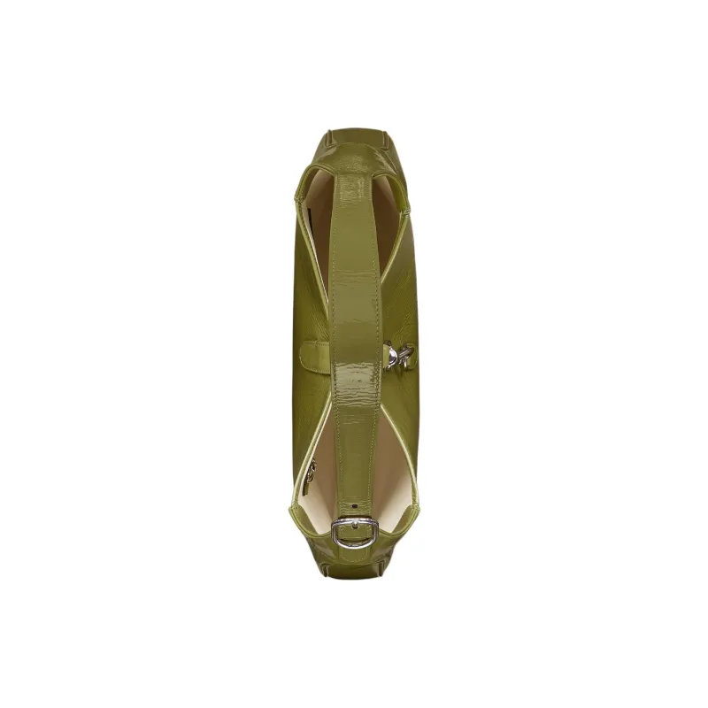 GUCCI Patent Leather Handbag, Shoulder Bag Men's Olive Green-6