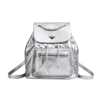 TTaG．baG PU Backpack Women's Silver/Black