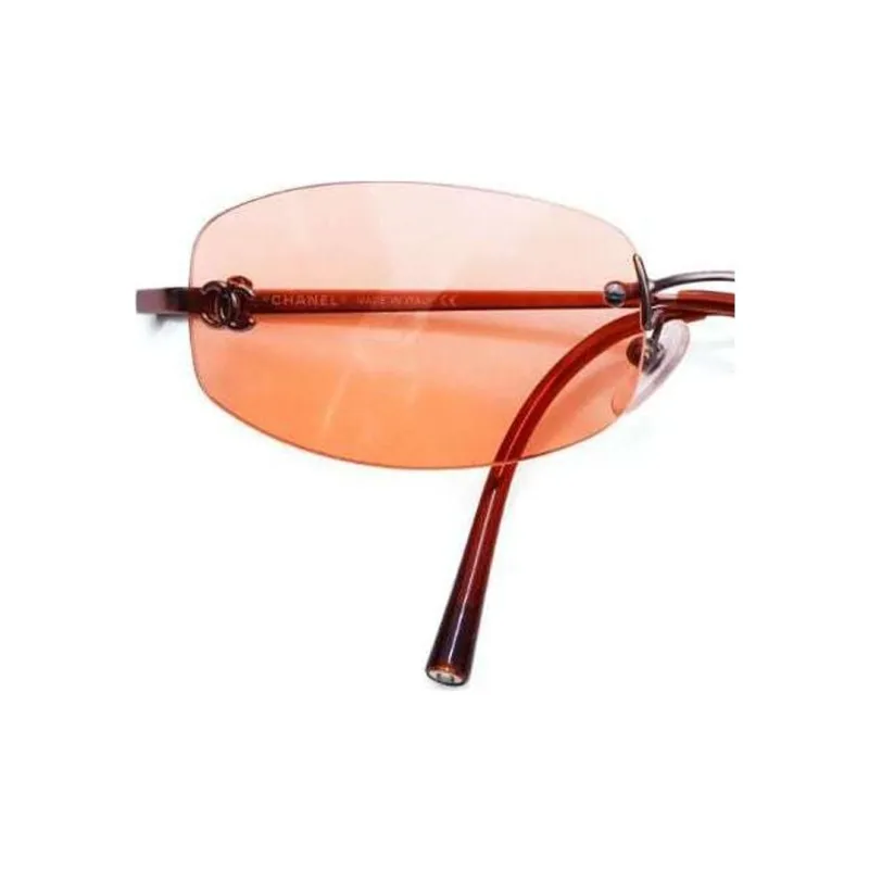 CHANEL 2000s Cc Rimless Rectangle-frame Sunglasses-2
