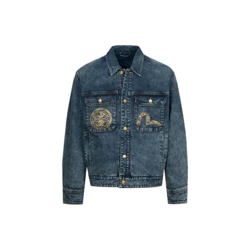 EVISU Jackets Men Denim Blue