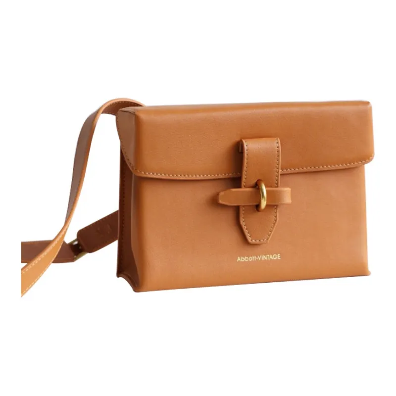 Abbott-VINTAGE Cow Leather Shoulder Bag Small Size Women's Brown/Blue/Green/Black-1