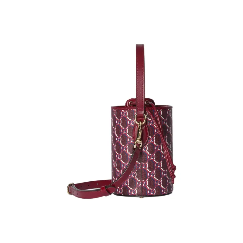 GUCCI Leather Bucket Bags Shoulder Bag Crossbody Bag Handbag Extra Mini Women's Red-2