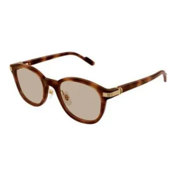 CARTIER Acetate Round Sunglasses Men's Tortoiseshell