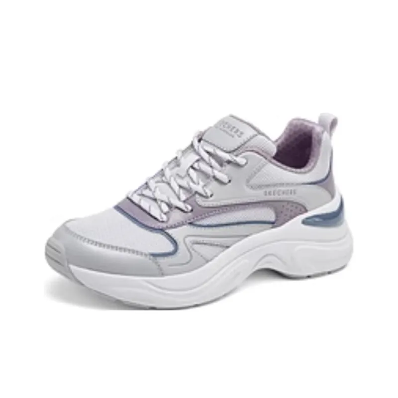 Skechers Street Supportive And Elastic Low Top Running Shoes Women's Gray/Multicolor-3