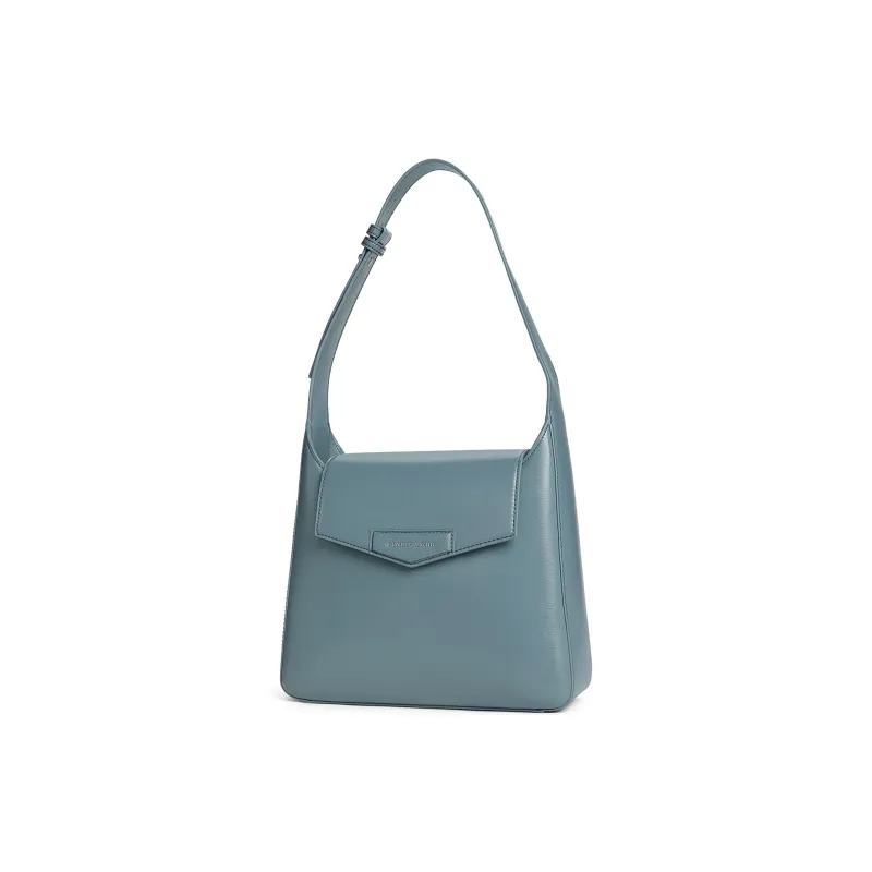 CHARLES&KEITH PU Shoulder Bag Women's Noir Black/Oat/Slate Blue Gray Blue-11