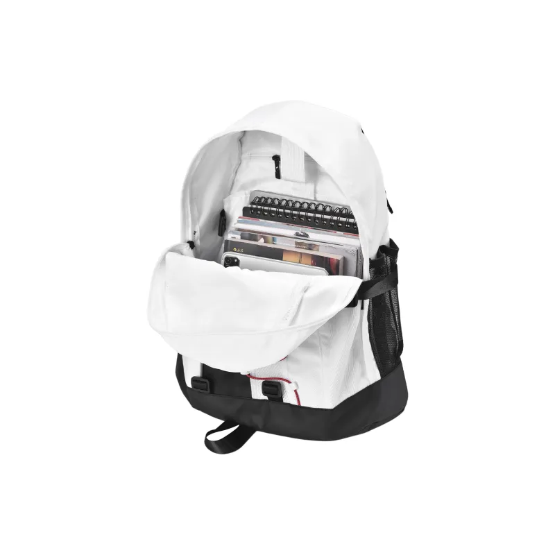 COEXISTENCE Polyester Water Repellent Commute Travel Backpack Regular Unisex White-4