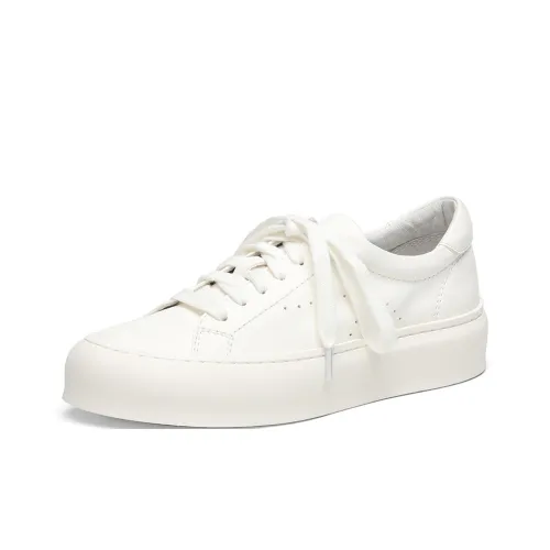 BOSSSUNWEN Skateboard Shoes Women's Low-Top White