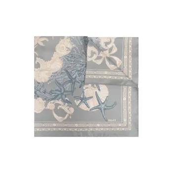 VERSACE Barocco Sea Printed Finished Edge Foulard