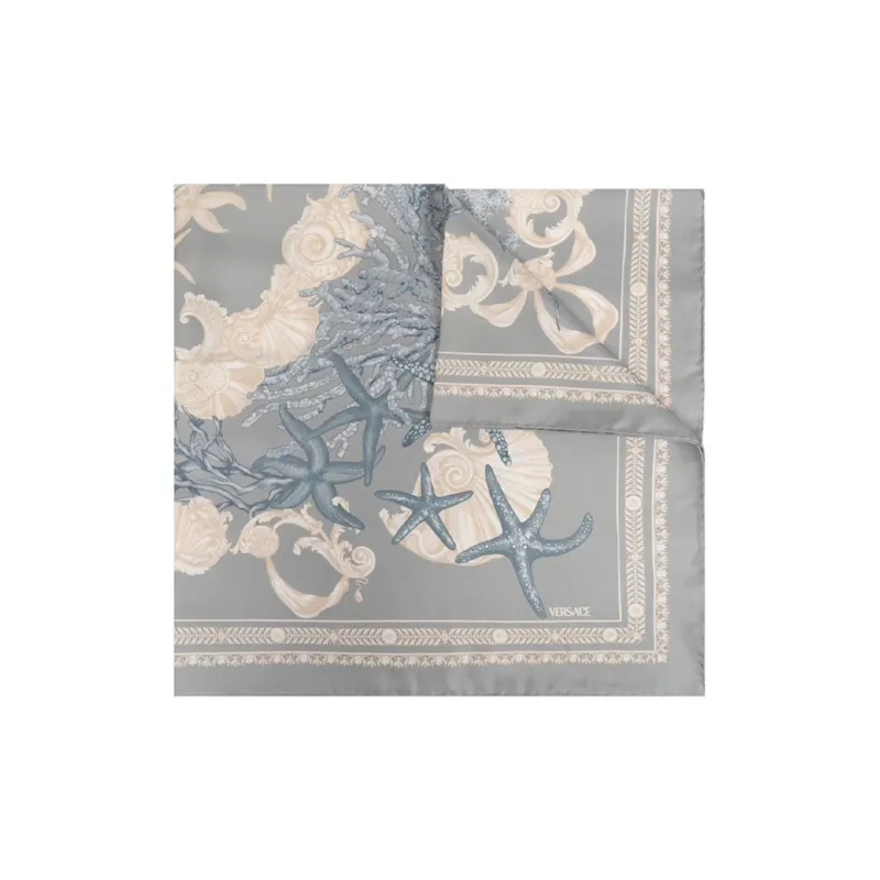 VERSACE Barocco Sea Printed Finished Edge Foulard-0