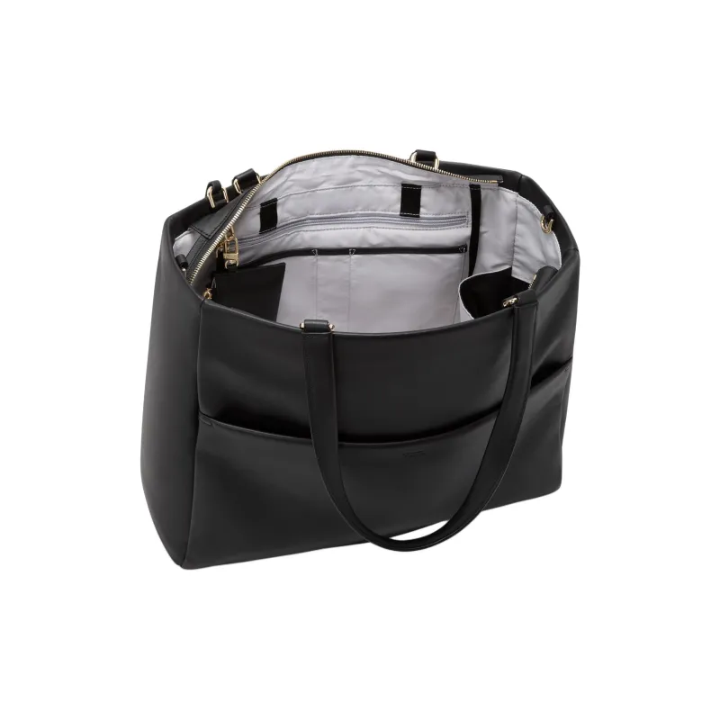 TUMI Leather Tote Bag Shopping Bag Handbag Women's Black-2