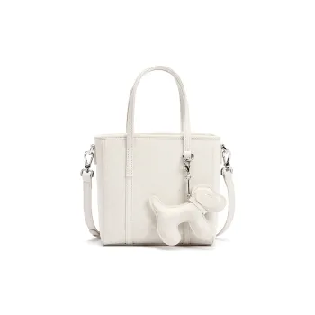 LMK Cow Leather Horse Charm Commute One Shoulder Handbag Regular Unisex Gold/Jade White/Morandi Green