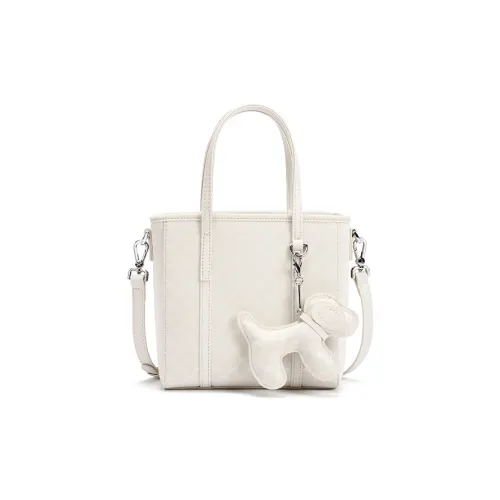 LMK Cow Leather Horse Charm Commute One Shoulder Handbag Regular Unisex Gold/Jade White/Morandi Green