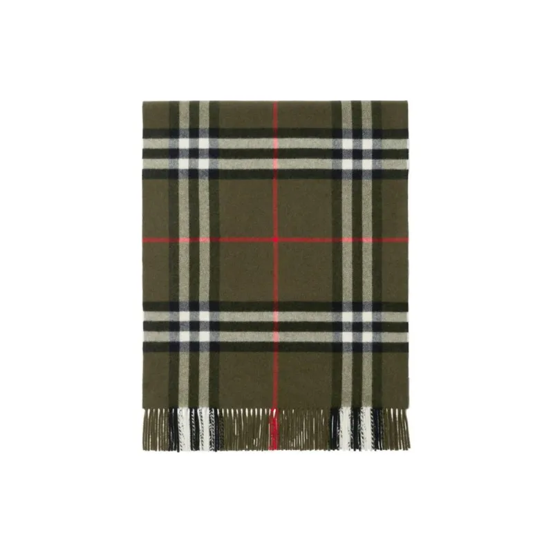 Burberry Plaid Check Fringed Scarf-1