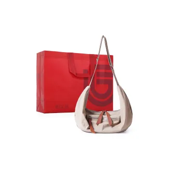 Dubaolu Fabric Crossbody Bag Medium Size Women's Khaki/Black