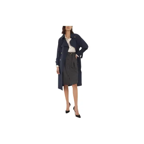 INES DE LA FRESSANGE Trench Coats Women's Dark Blue