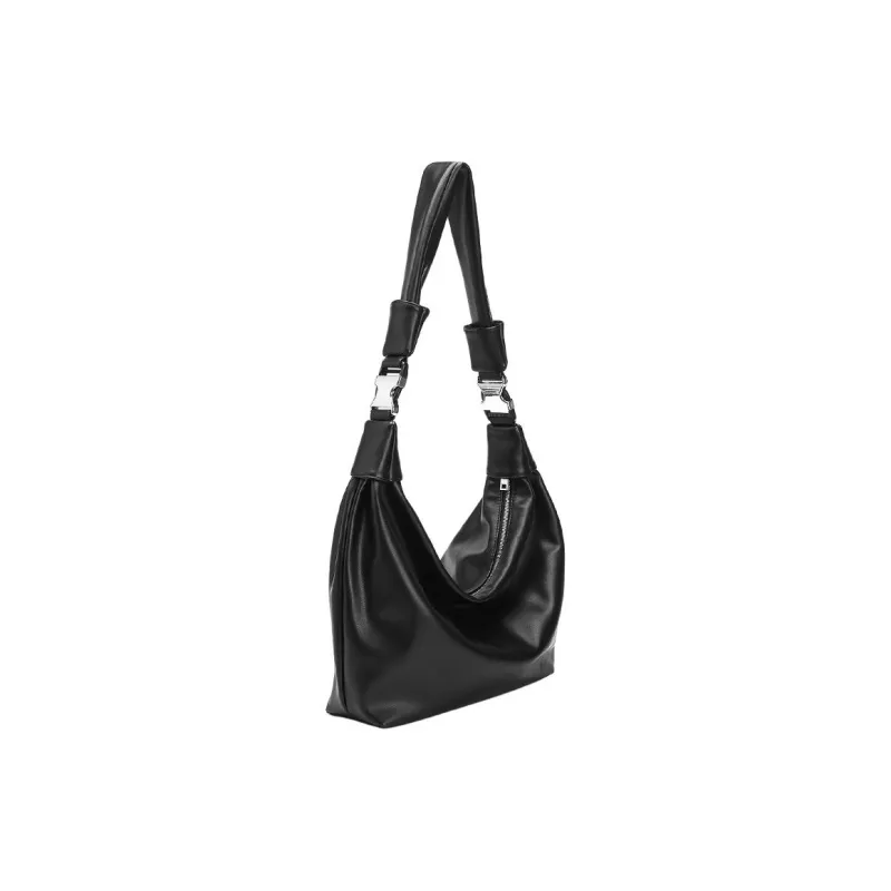 TTaG．baG Microfiber Soft Leather Shoulder Bag Regular Unisex Black-4