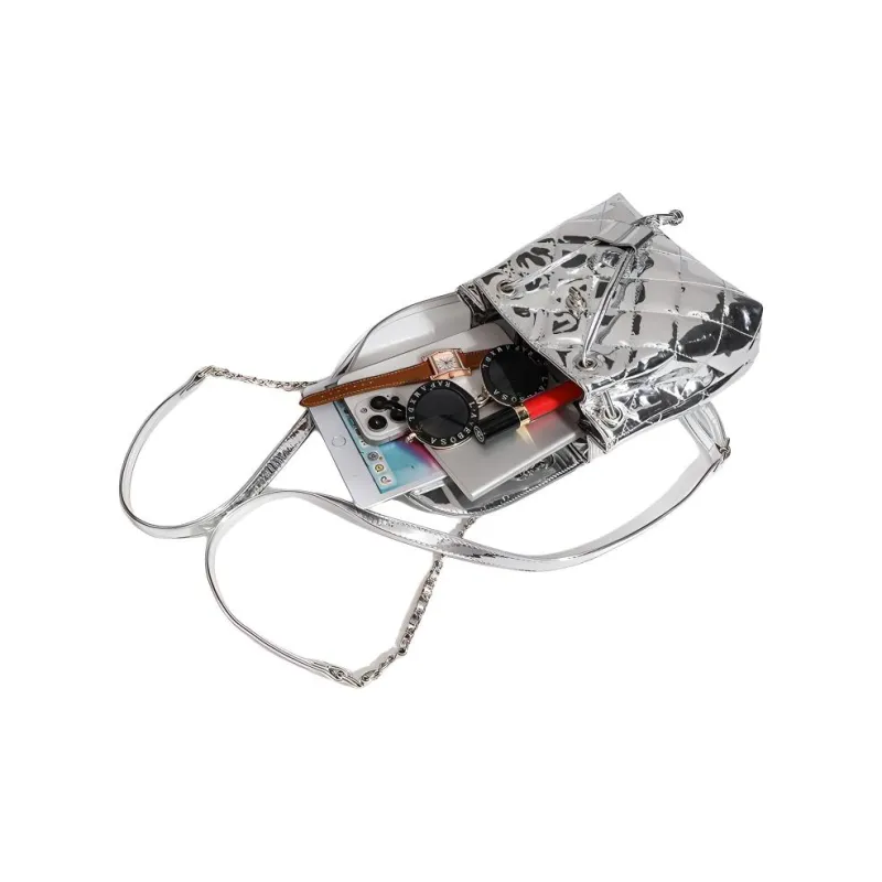 TTaG．baG PU Backpack Regular Women's Silver/Gold-6