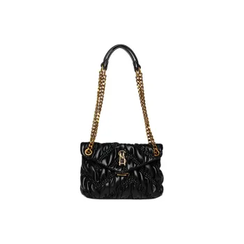 STEVE MADDEN PU Shoulder Bag Small Size Women's Black Gold