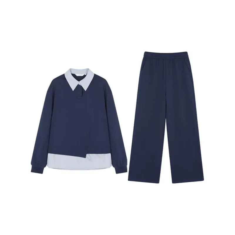 IHIMI Casual Suit Women's Navy Blue-2