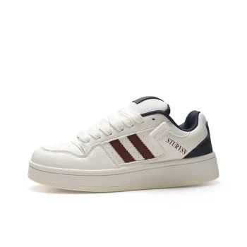 STUR YSN Wear-resistant And Lightweight Low-Top Skateboard Shoes Unisex White Burgundy